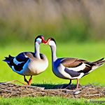 Discover the Fascinating World of a Breeding Pair of Geese: A Closer Look at Their Nesting and Mating Habits